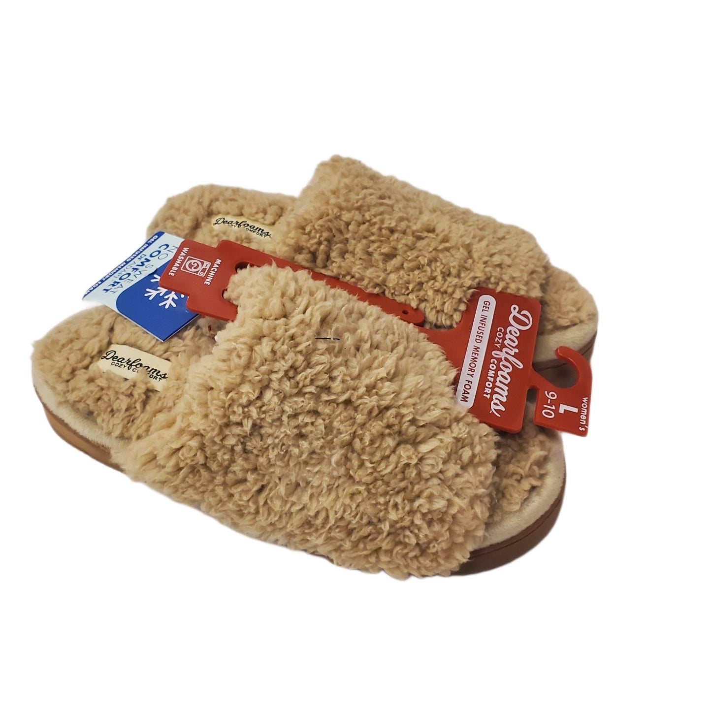 SMALL 5-6  DEER FOAM SLIPPERS TERRY SLIDE GEL INFUSED MEMORY FOAM NO SWEAT MACHINE WASHABLE