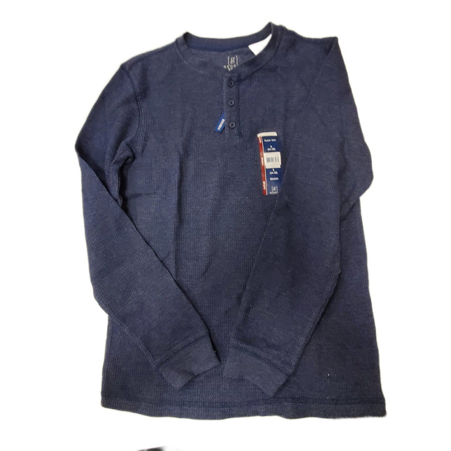 George Super Soft Thermal Henley Small Blue Stretch