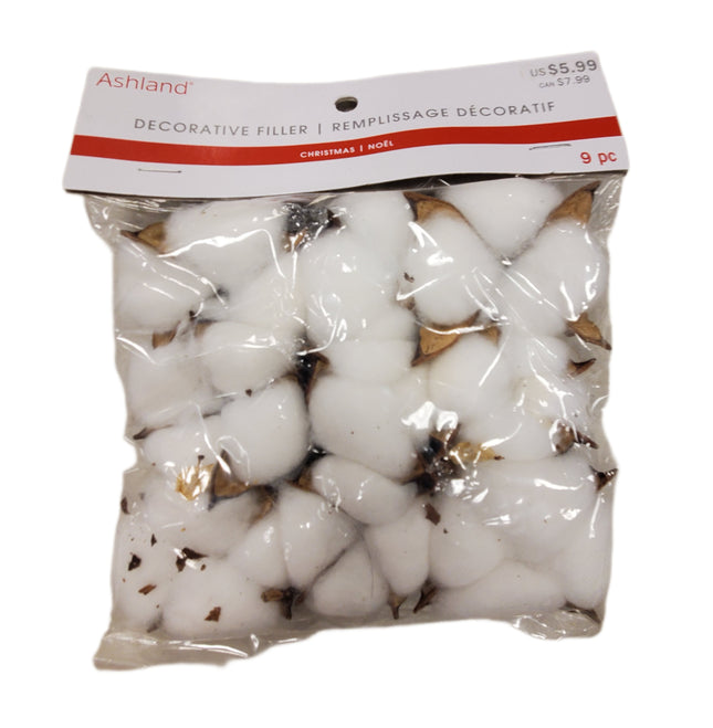 Ashland Christmas Decorative Filler 9pc – White & Brown