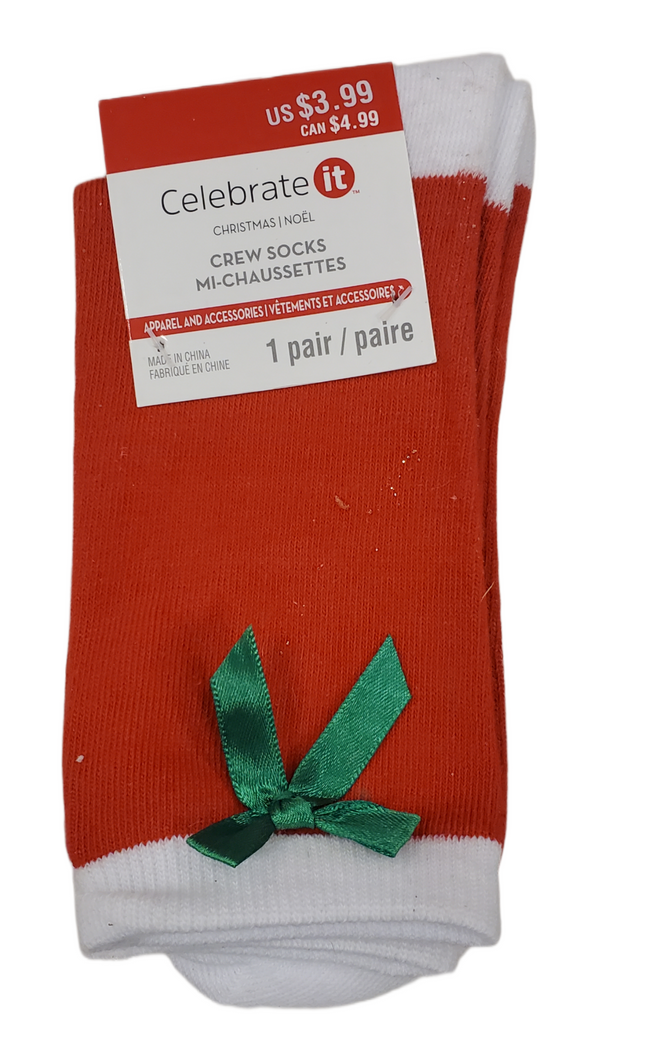 Christmas Crew Socks, Adult One Size - Celebrate It