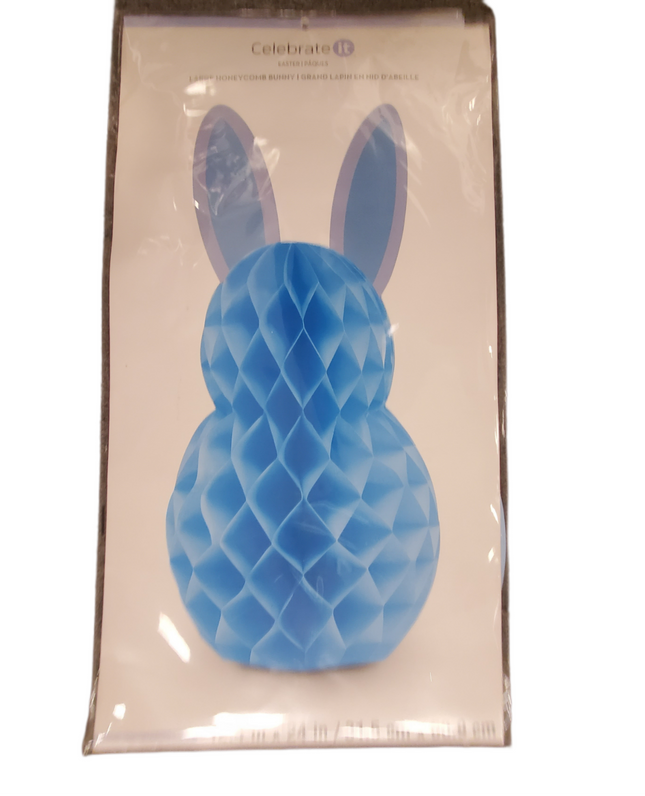 Blue Honeycomb Bunny Easter Home Decor