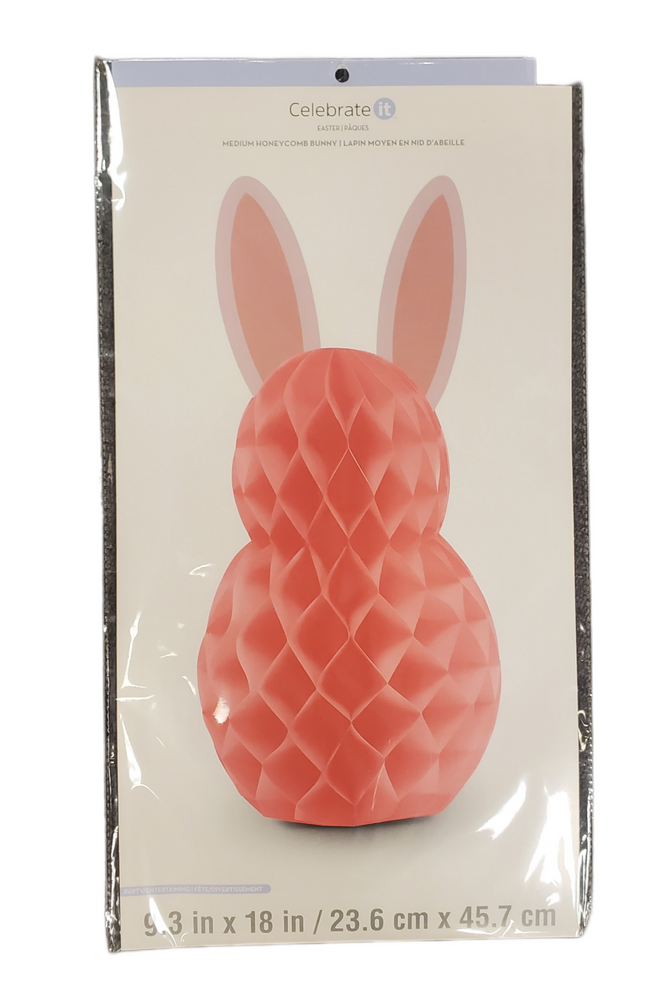 Pink Honeycomb Bunny Easter Decor