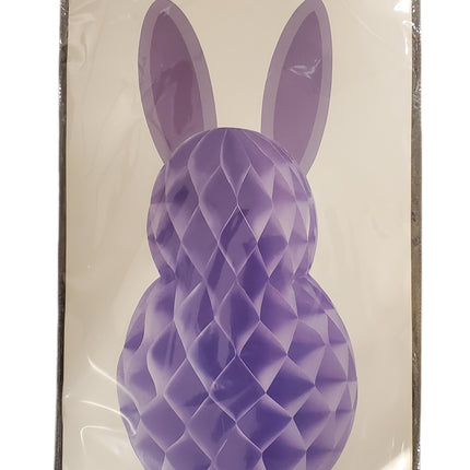 Large Purple Honeycomb Bunny Easter Decor