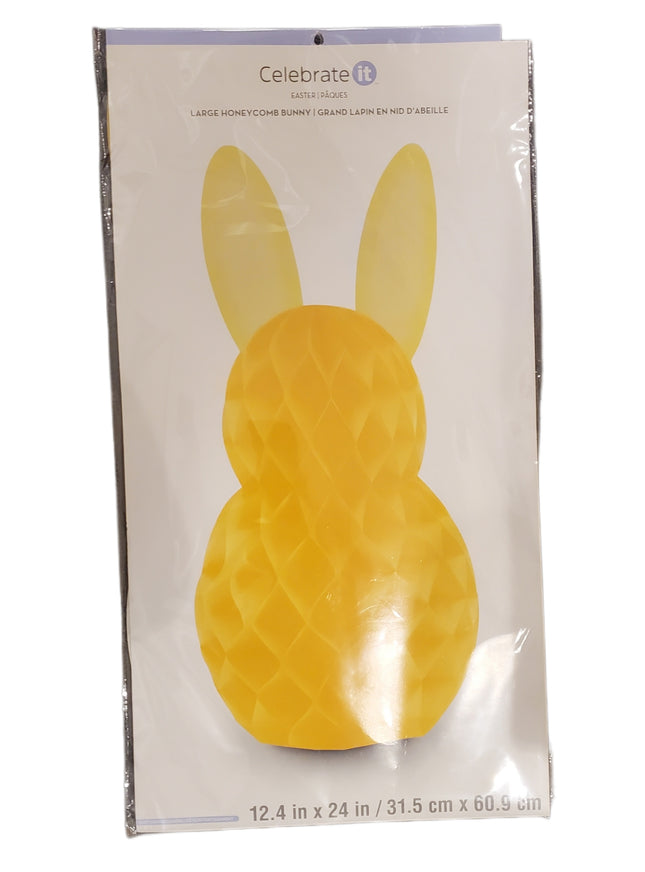 Large Yellow Honeycomb Easter Bunny Decor