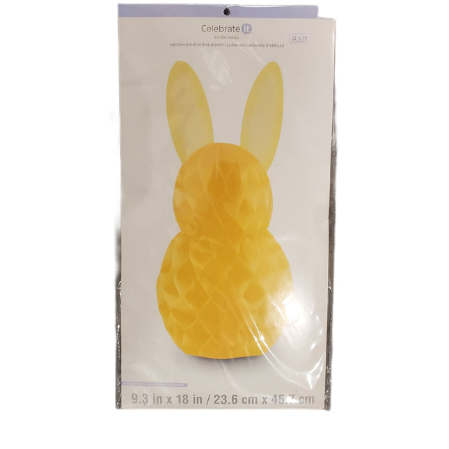 Yellow Honeycomb Medium Easter Bunny Decor