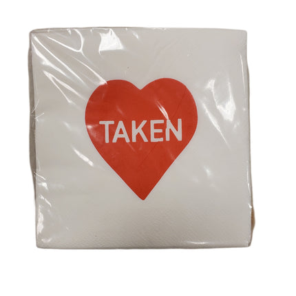 20-pc Valentine's Day Napkins: Single/Taken Design