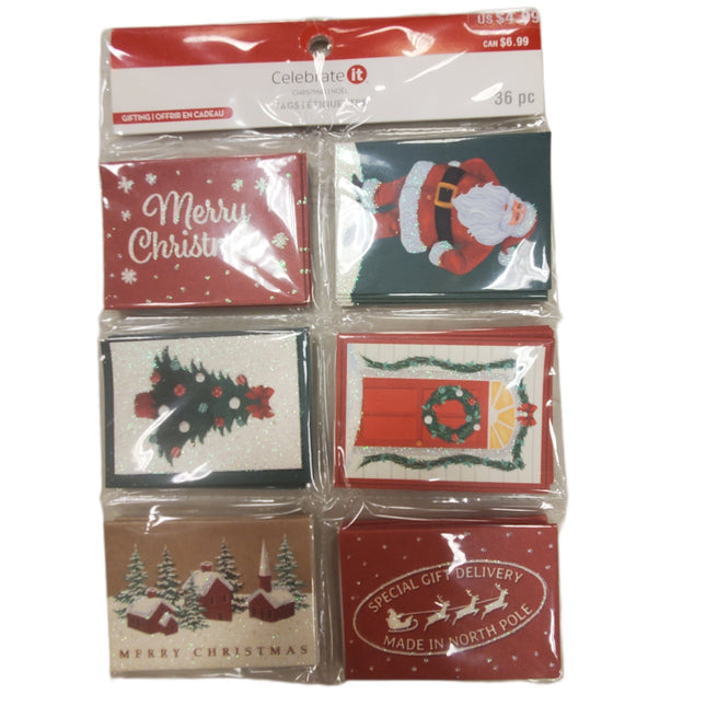 36-pc Assorted Christmas Gift Tags Set