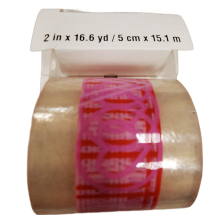 VALENTINE'S SHIPPING TAPE 2 IN X 16.6 YD WITH CUTTER