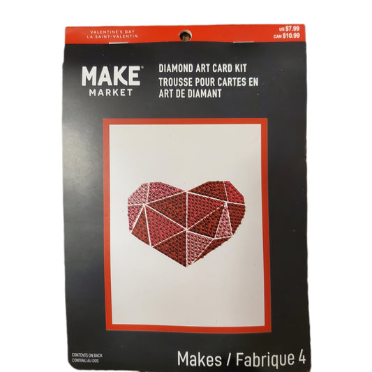 VALENTINE'S DAY MAKE MARKET DIAMOND ART CARD KIT MAKES 4