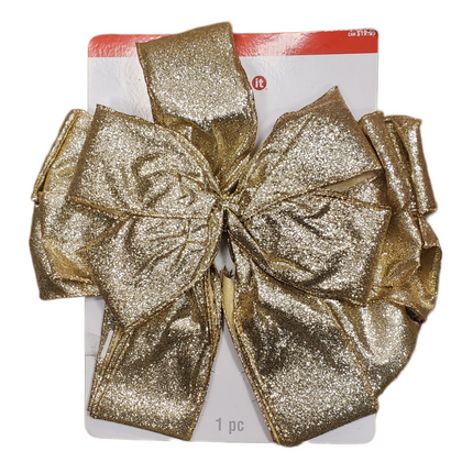 Gold Glitter Large Bow Decor for Gifts