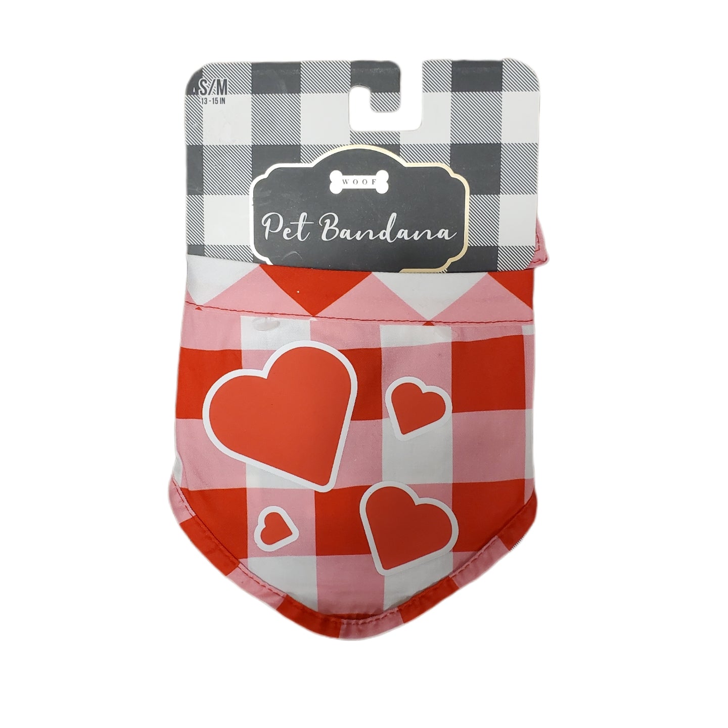 WOOF VALENTINE'S DAY PET BANDANA S/M 13-15 IN