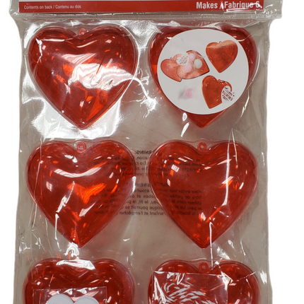 Valentine's Day Heart Craft Containers, Set of 6