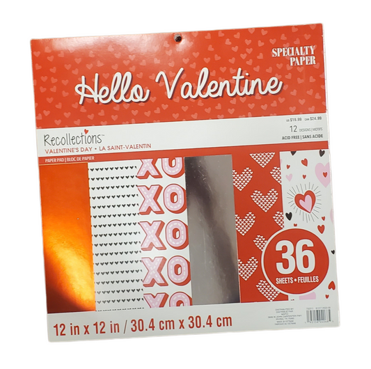 RECOLLECTIONS VALENTINE'S DAY SPECIALTY PAPER 12 DESIGNS 12 X 12 IN