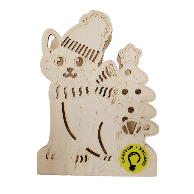 Make Market Pre-Lit Wood Decor – Cat and Tree