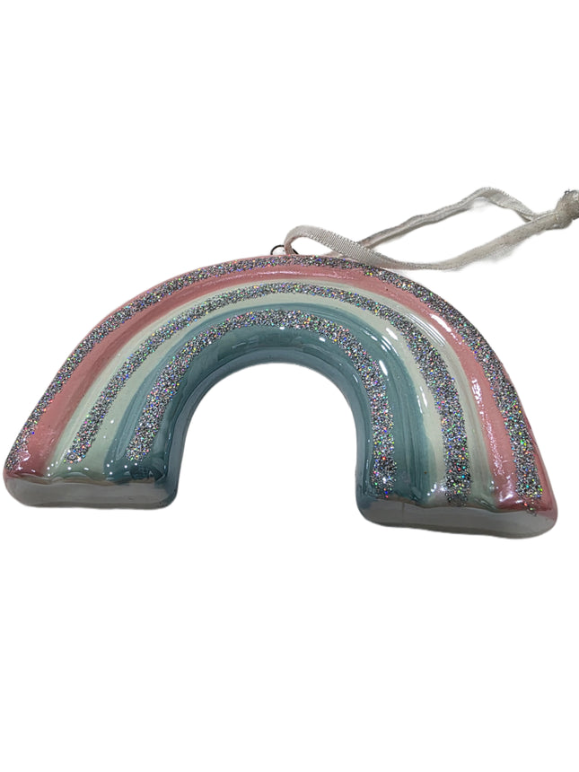 Pastel Ceramic Rainbow Home Decor, 5" x 3.5"