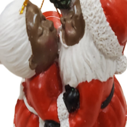 Ashland Glass African American Mr. and Mrs. Clause Christmas Ornament