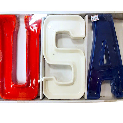 Celebrate It Ceramic Snack Trays – USA Red White Blue