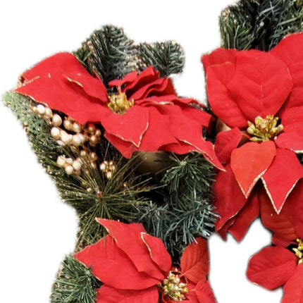 6ft Ashland Poinsettia Centerpiece Garland