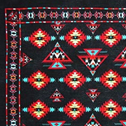 Southwest Print Bandana USA Made, Black 100% Cotton