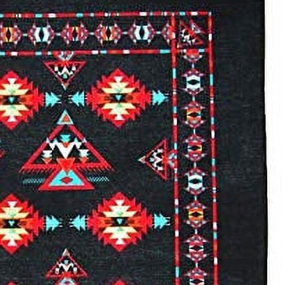 Southwest Print Bandana USA Made, Black 100% Cotton