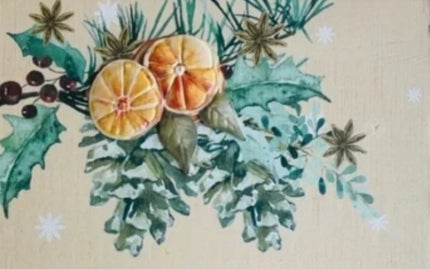 Seasons Greetings 3D Wall Hanging Sign – Distressed Fruit &amp; Spice Oranges