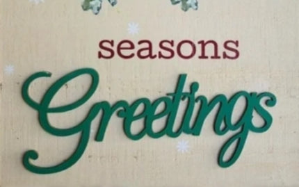 Seasons Greetings 3D Wall Hanging Sign – Distressed Fruit &amp; Spice Oranges