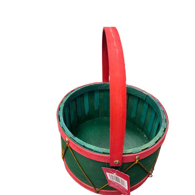 Christmas Large Drum Basket 12 and 8 in