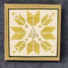 Ashland Joy Hope Believe Burlap Christmas Cottage Sign Tabletop decor