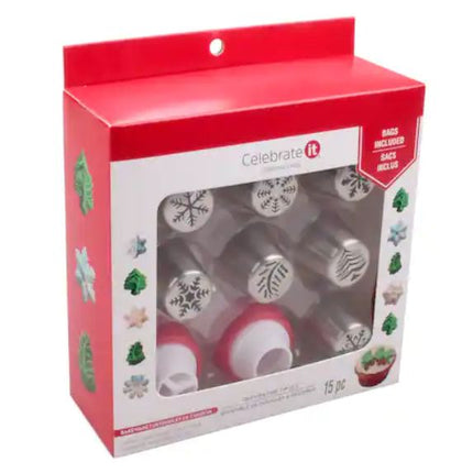 Christmas Cake Decorating Tips,Piping bags, Couplers- Snowflakes