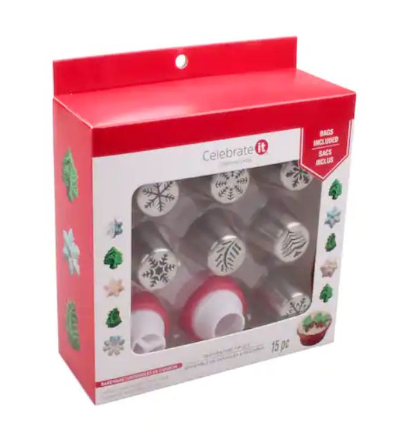 Christmas Cake Decorating Tips,Piping bags, Couplers- Snowflakes