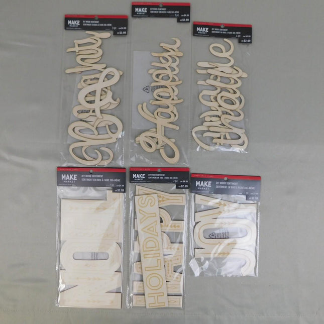 Make Market Christmas DIY Wood Sentiment Paintable craft 13in