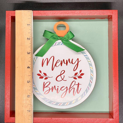 Ashland Home Christmas Tabletop Sign Decor "Merry & Bright" 7in