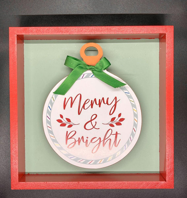 Ashland Home Christmas Tabletop Sign Decor "Merry & Bright" 7in