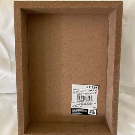 Ashland Rustic Wooden Mistletoe Christmas Kisses Tabletop Decor NWT 8"x6"