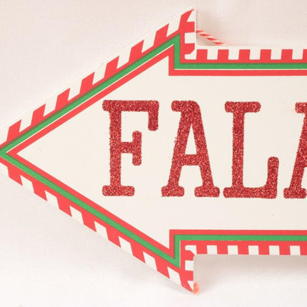 Falala Christmas Decor Sign Arrow with Sparkle NEW 10in