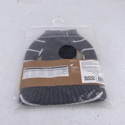 Vibrant Life Dog Knit Sweater Grey White Stripe