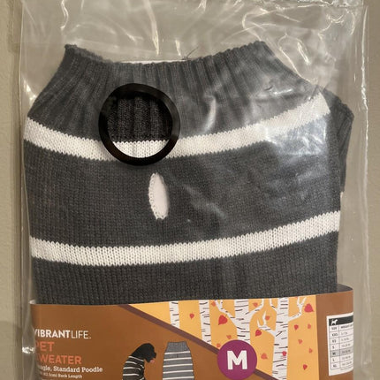 Vibrant Life Grey and White Stripes for Sweater Pets