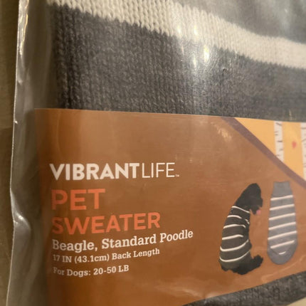 Vibrant Life Grey and White Stripes for Sweater Pets