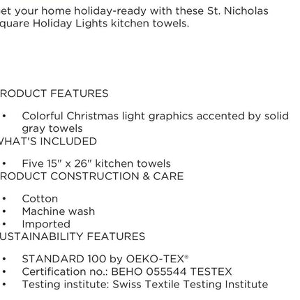 St.nicholas square Kitchen Towels Set of 5