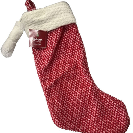 Kringle’s Cottage Stocking 20in – Snowball Pom