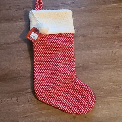 Kringle’s Cottage Stocking 20in – Snowball Pom