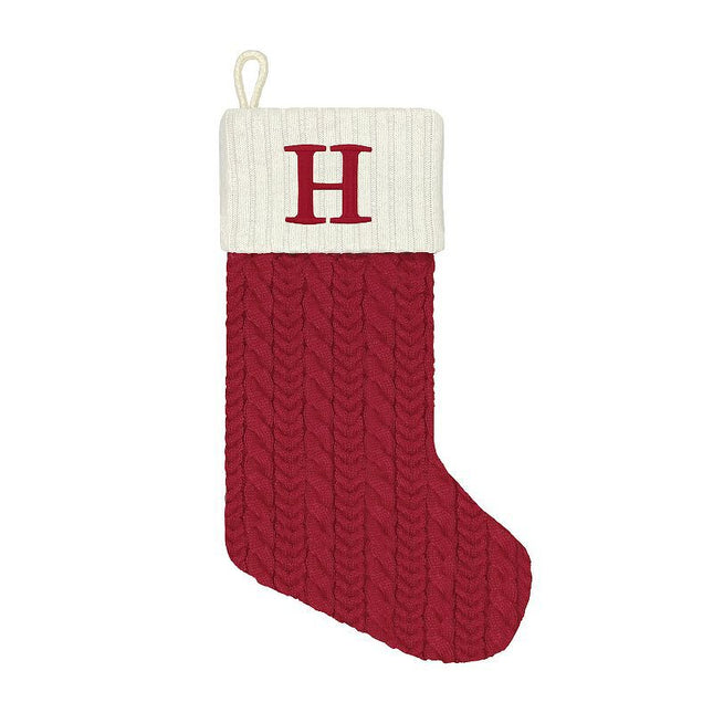 St. Nicholas Cable Knit Stocking 21in – Letter "H" NWT