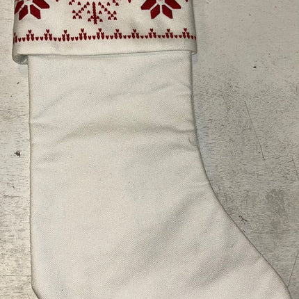 18" Ashland White & Red Snowflake Christmas Stocking