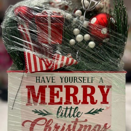 Ashland Floral Painted Tin Container 8.25"x5.5"