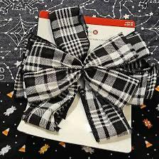 Celebrate it Black and white Plaid Decorative Wired christmas/holiday Bow