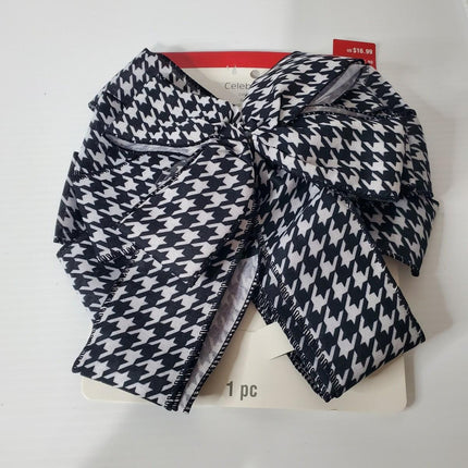 Celebrate it Christmas houndstooth decor bow in Black &White