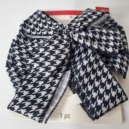 Celebrate it Christmas houndstooth decor bow in Black &White