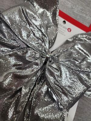 Celebrate it Silver Glitter Christmas decor bow