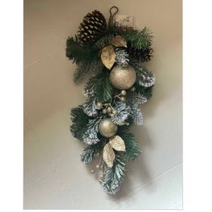 Ashland Snowy Pine and Ornament Teardrop 23"