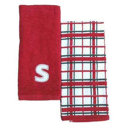 St. Nicholas Monogram Towel Set – Letter S 2-Pack